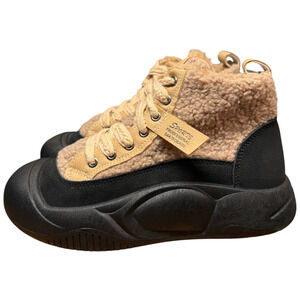 MALE MONKEY Men's 6 Professional Skateboard Shoes Black Tan Sherpa